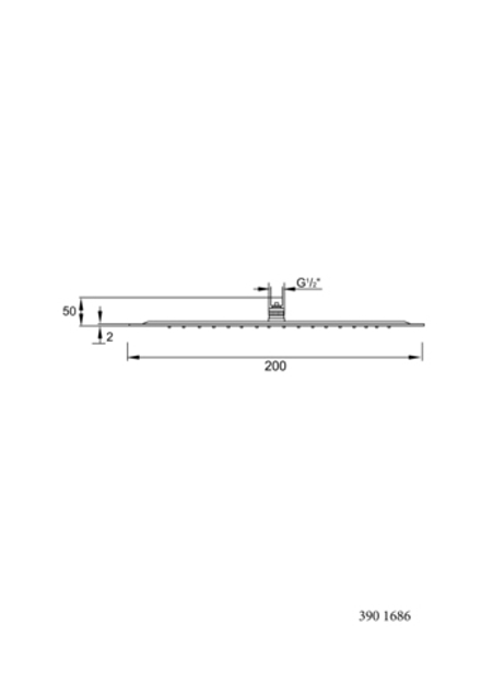 Steinberg Верхний душ особо плоский 200мм, с системой “изи-клин”, хромированная нерж. сталь 390 1686