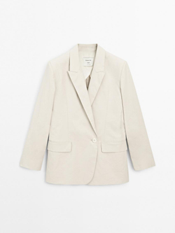 Massimo Dutti Асимметричный блейзер, слоновая кость