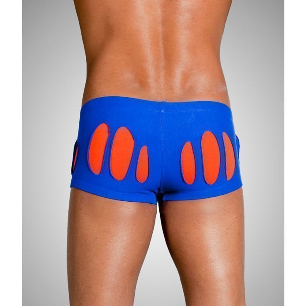 Мужские трусы хипсы синие с оранжевыми вставками Wild Milk Wonderland Hip Boxer Blue