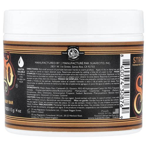 Suavecito, Poмада, Firme, батончик с виски, 113 г (4 унции)