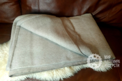 Одеяло тканое из 100% шерсти яка 150x200 см. (Gobi Sun/Монголия) - бежево-серое