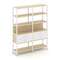 Shelf System Двухсекционный стеллаж пятиярусный с ящиками SN.STM-522 Акация Лорка/Белый/Металл Белый