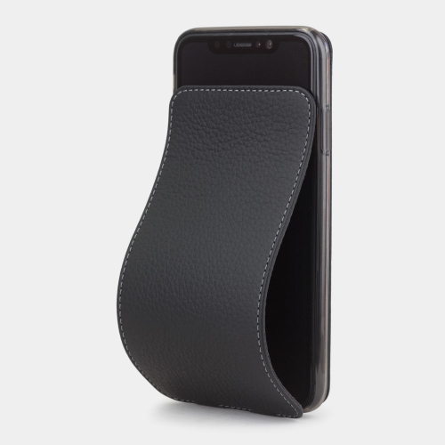 Чехол для iPhone XS Max из натуральной кожи теленка, черного цвета