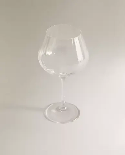 ZARA HOME БОКАЛ ИЗ СТЕКЛА BOHEMIA CRYSTAL С ВОЛНИСТЫМ РЕЛЬЕФОМ, ПРОЗРАЧНЫЙ