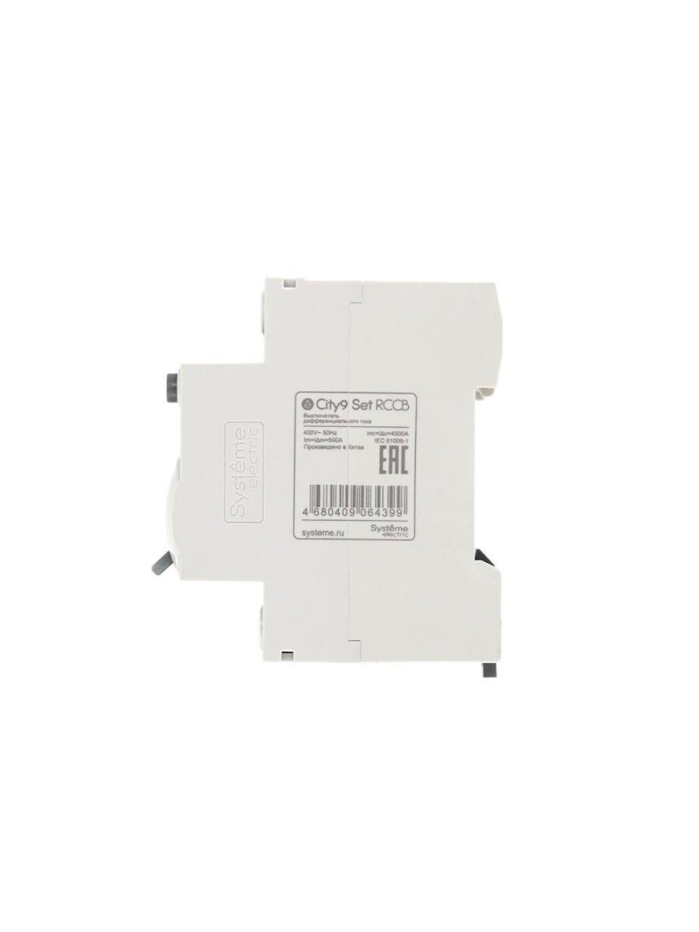 Выключатель дифференциального тока (УЗО) 4п 40А 300мА тип AC City9 Set 400В SE C9R66440