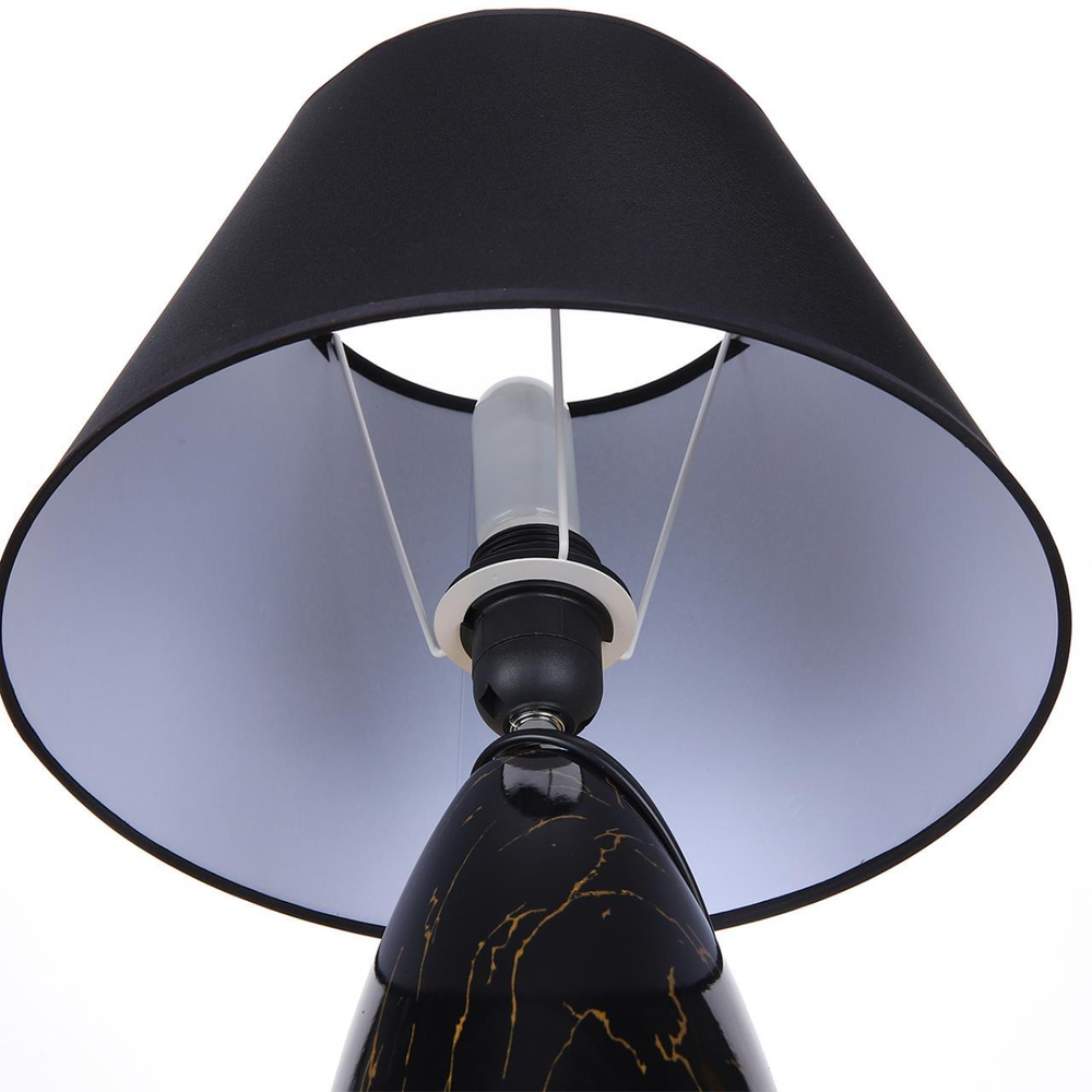 8219/1T CLASSI (В 2-Х КОРОБКАХ) LN25 379 черный, керамика/текстиль Настольная лампа Е27 1*60W 220V SHARLIN