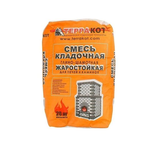 Смесь кладочная печная глино-шамотная 20 кг ТЕРРАКОТ