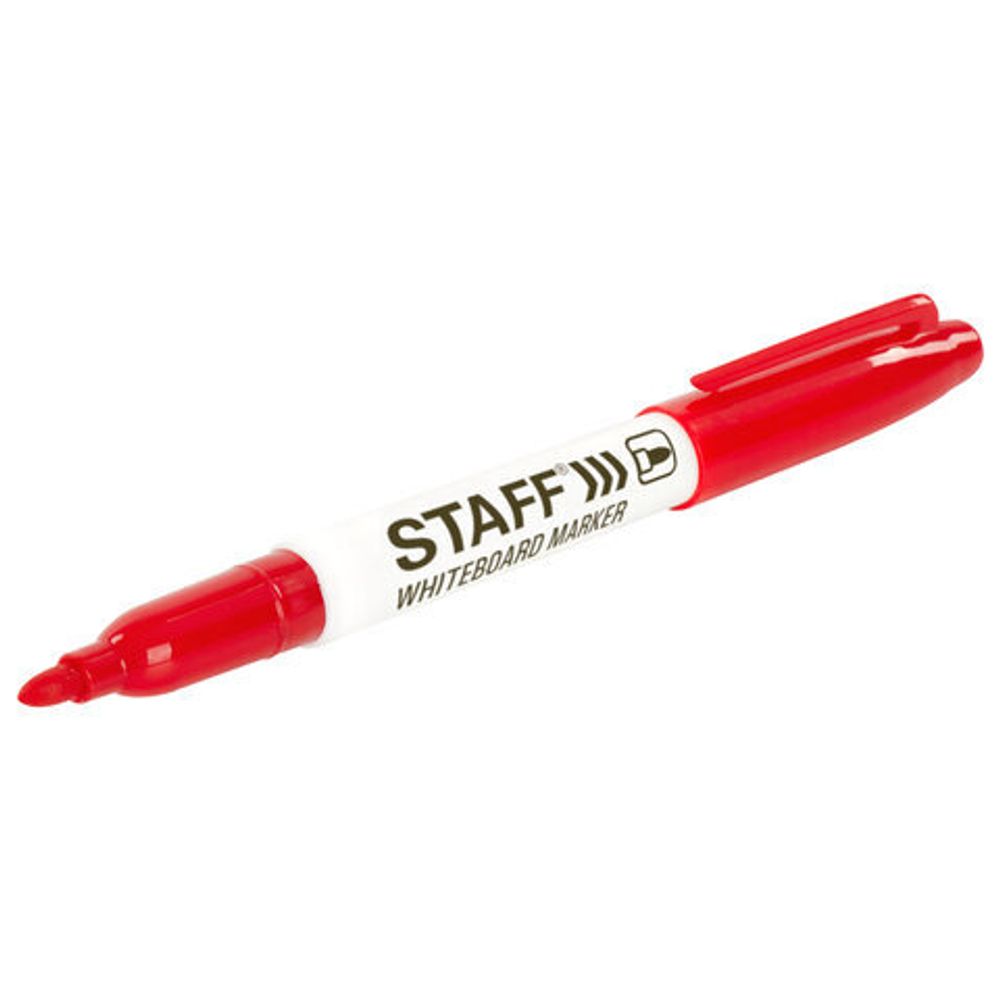 Маркер стираемый для белой доски КРАСНЫЙ, STAFF EVERYDAY, 2,5 мм, тонкий корпус, 151095