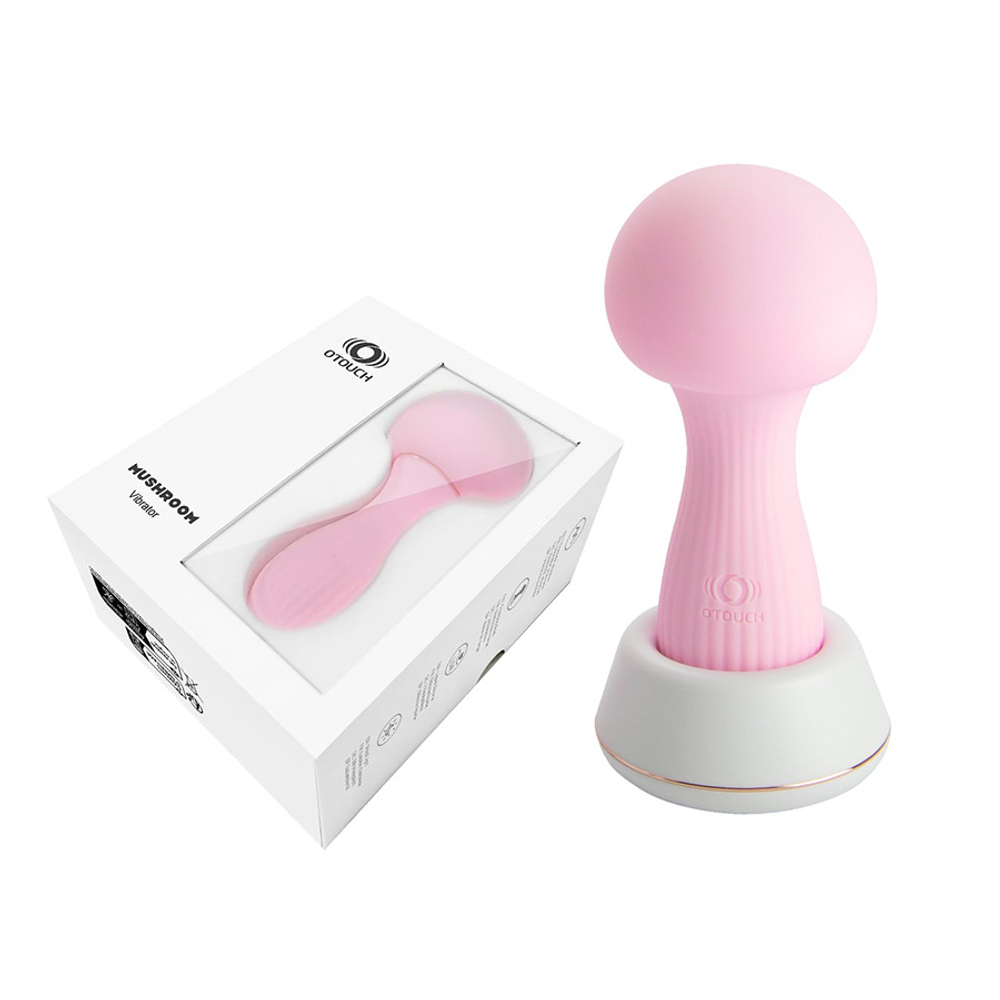 Розовый клиторальный мини-вибратор 12см в форме гриба Otouch Clitoral Vibrator Mushroom Pink