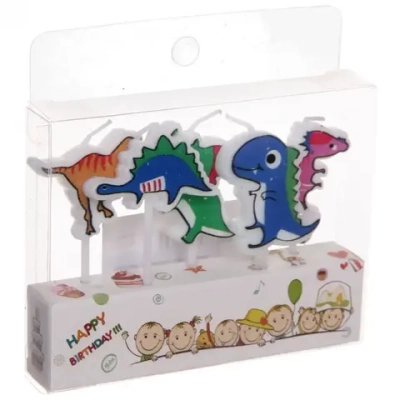 Свечи для торта «Динозаврики» (набор 5 шт) 8 см
