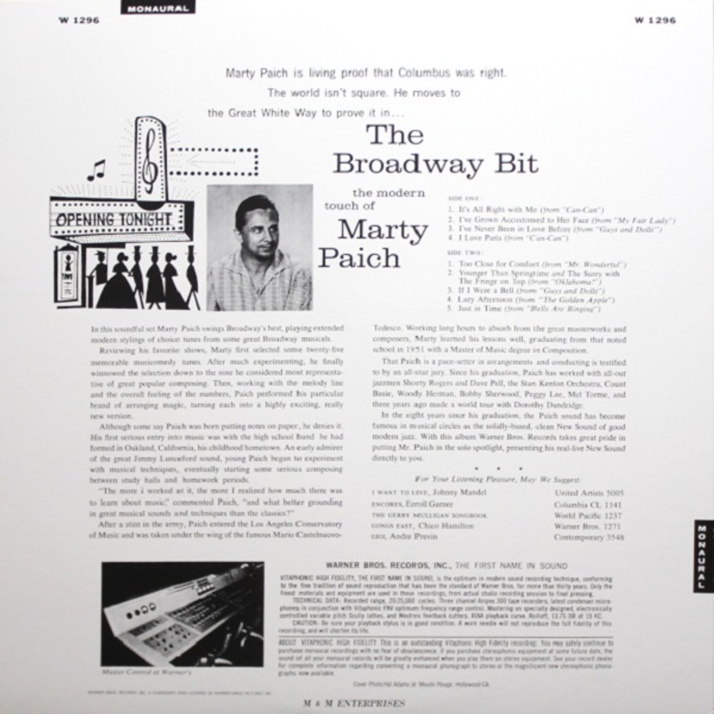 Marty Paich / The Modern Touch Of Marty Paich - The Broadway Bit (LP)