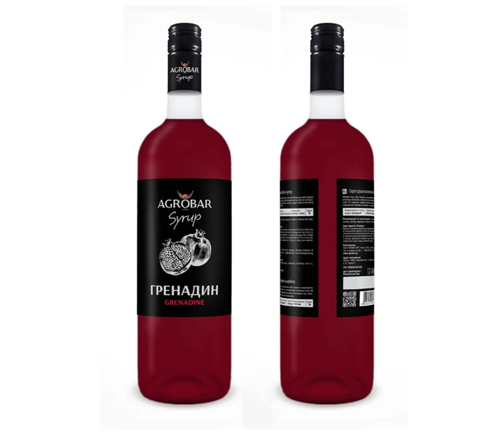 Сироп «AGROBAR» со вкусом «Гренадин» (Grenadine Syrup), 1 л.