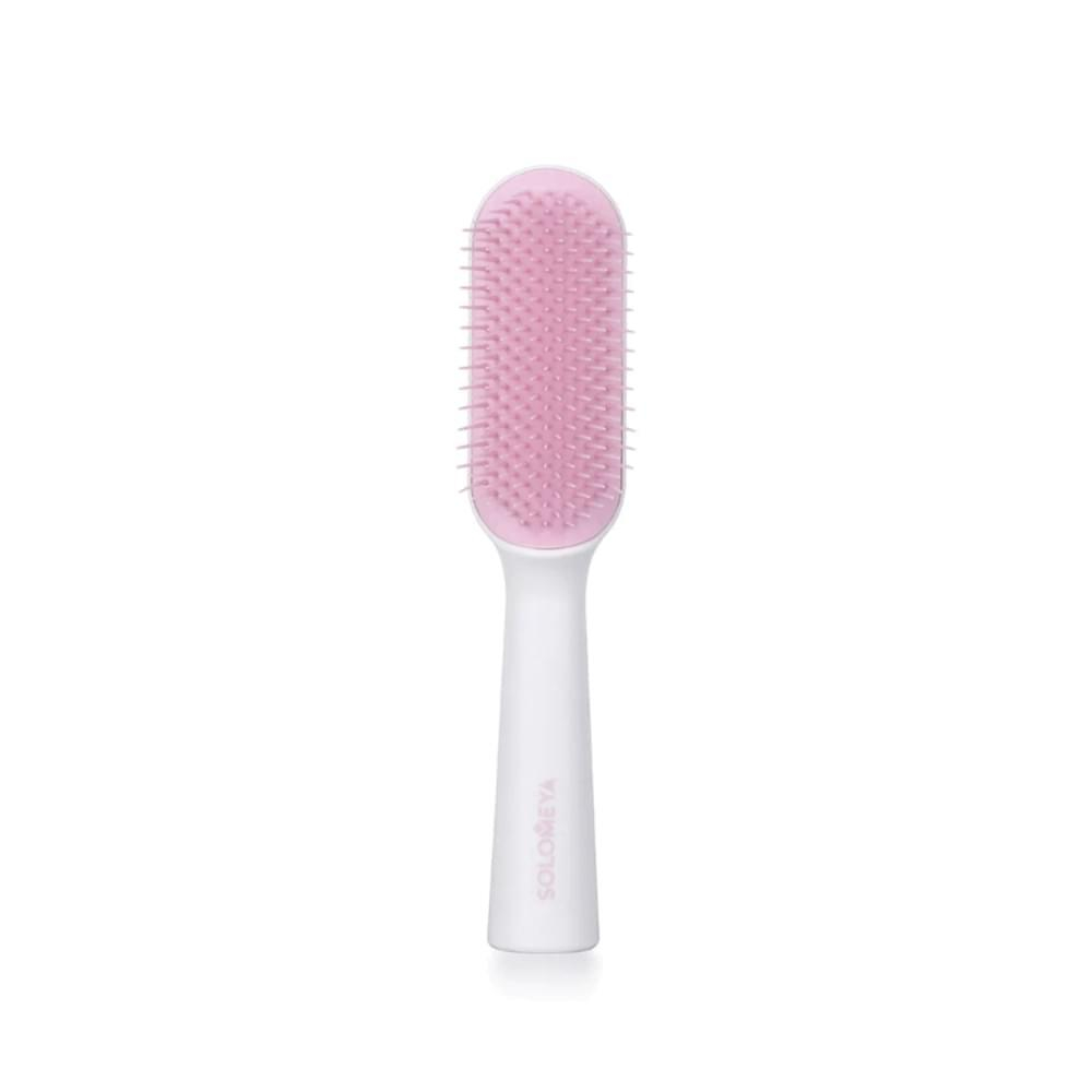 SOLOMEYA Расческа для чувствительной кожи головы РОЗОВАЯ в футляре Hair Brush For Sensitive Scalp Pink, 1 шт
