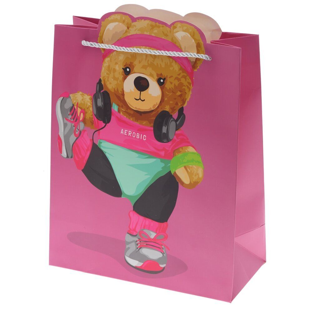 GAEM Пакет подарочный M (бумага 210г/м2, блок 12шт), L26 W12 H34,5 см, 4в.