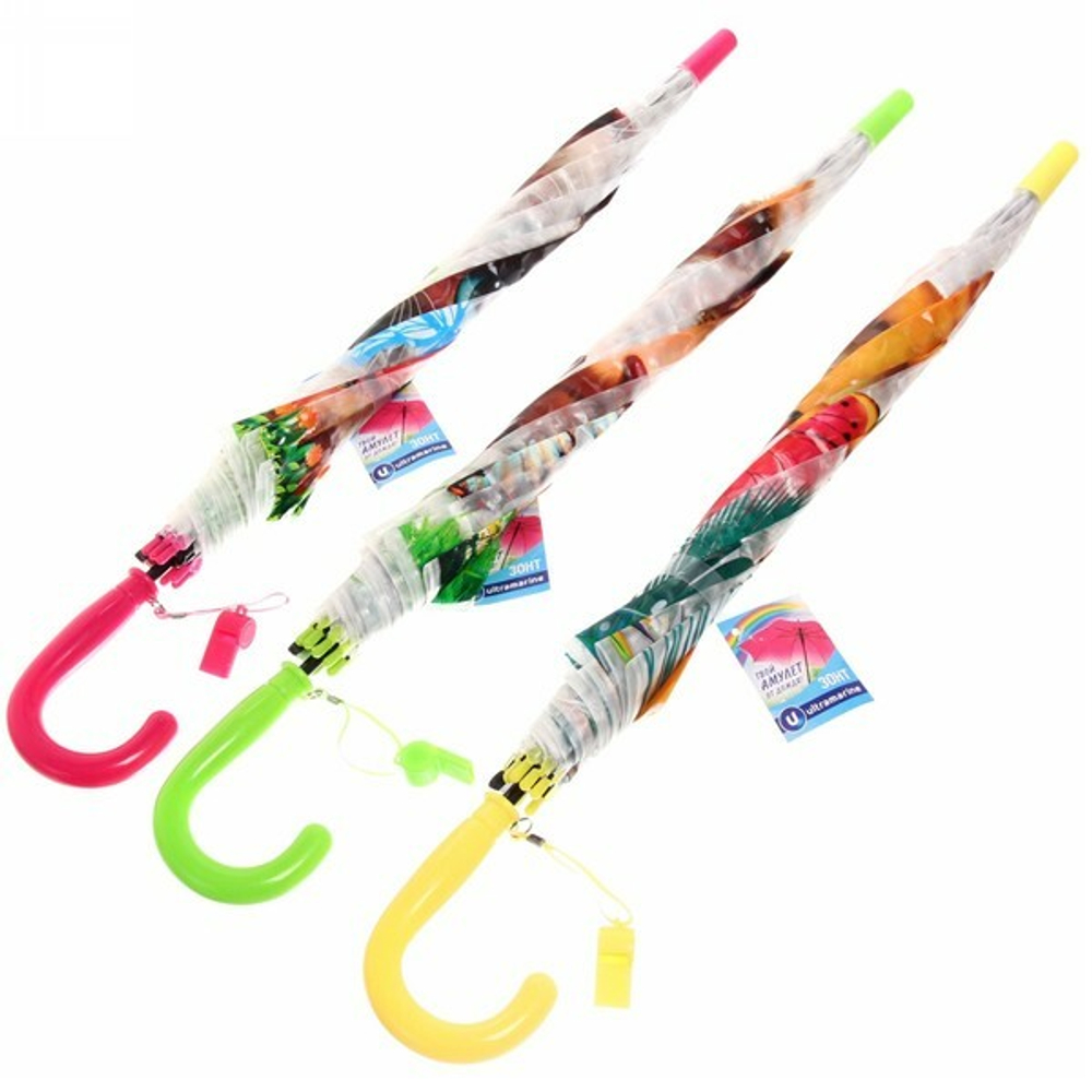 Зонт детский полуавтомат «Ultramarine - Озорные зверята», 8 спиц, d-86см, длина в слож. виде 65см