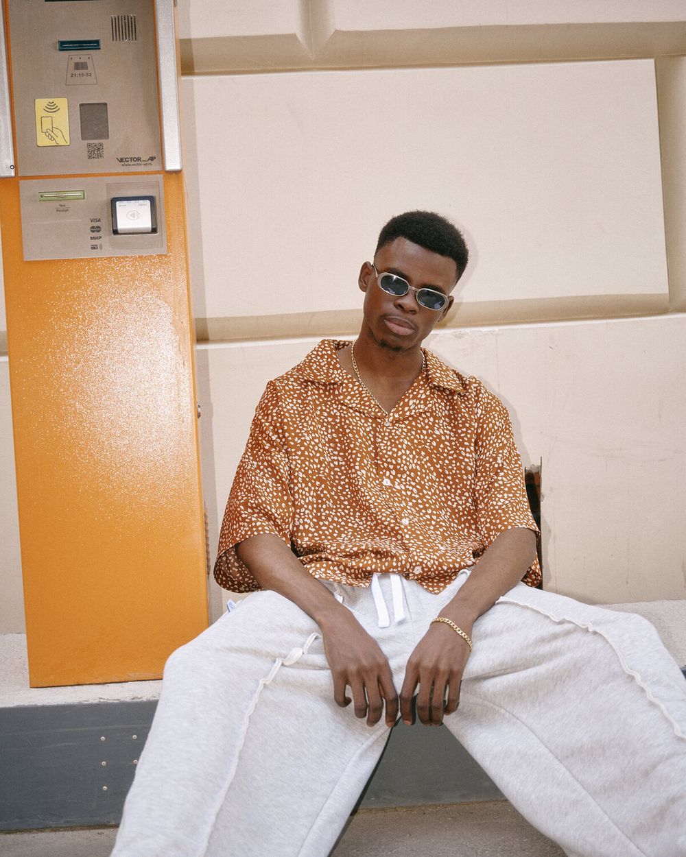 Рубашка One Two Short Sleeve Shirt Brown Giraffe