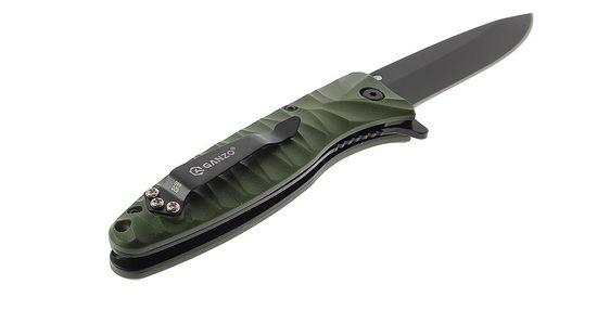 Складной нож Ganzo G620 зеленый, G620g-1 c клинком из стали 440, рукоять ABS-пластик