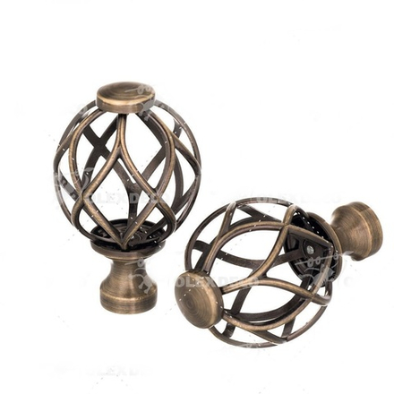 Наконечники "Лиана" d19 мм, цвет антик