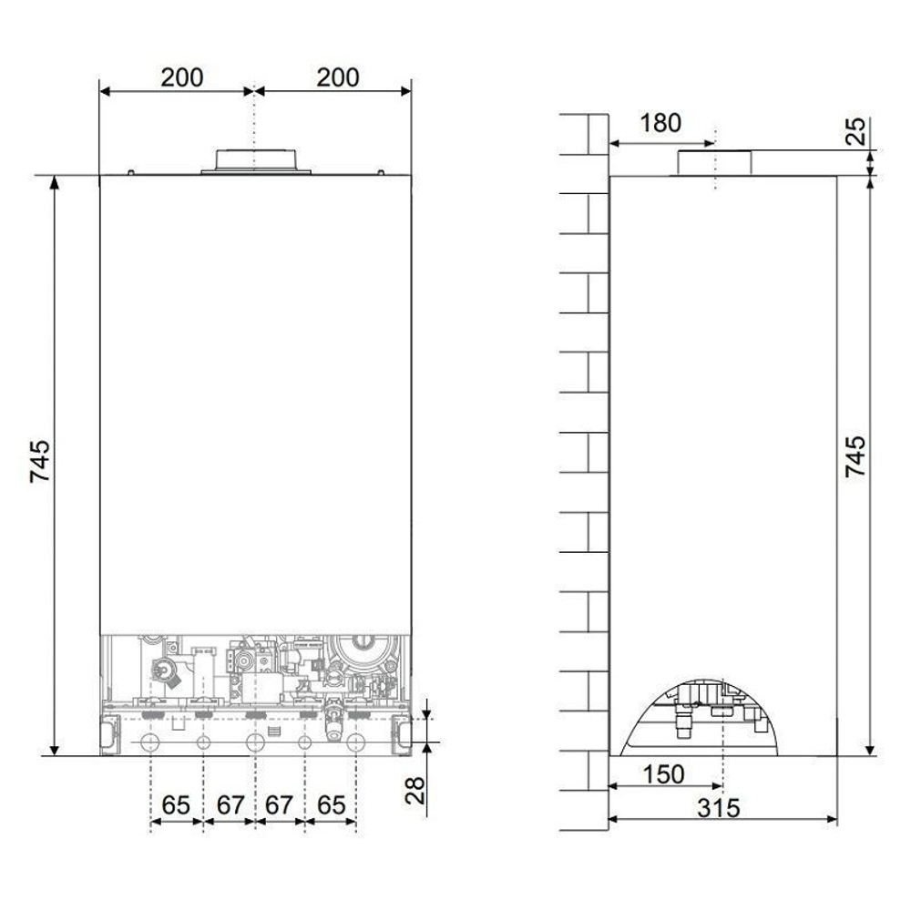 Котел газовый одноконтурный Ariston CLAS XC SYSTEM 24 FF NG (24 кВт), 220В