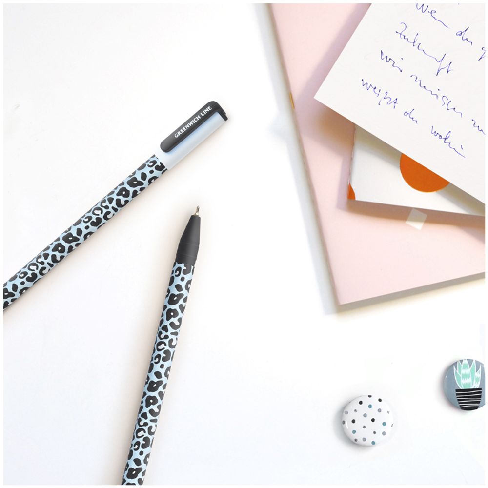 Ручка шариковая Greenwich Line "Soft animalistic" синяя, 0,7мм, игольчатый стержень, софт-тач