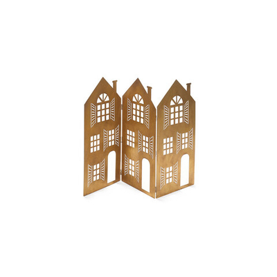 Декор "Ширма из домиков" большая 90x0,1x58см металл