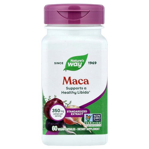 Nature's Way, мака, 350 мг, 60 веганских капсул