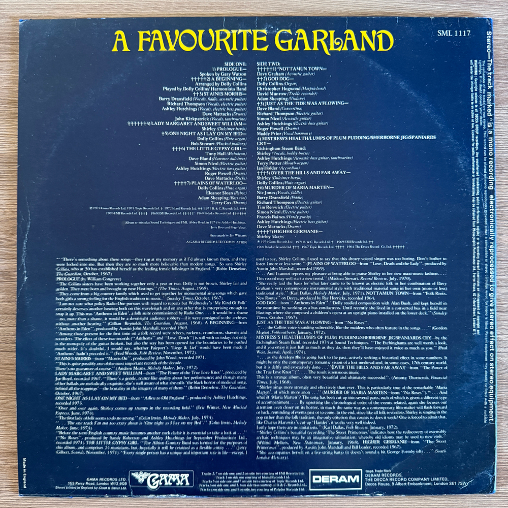 Виниловая пластинка Shirley Collins – A Favourite Garland LP