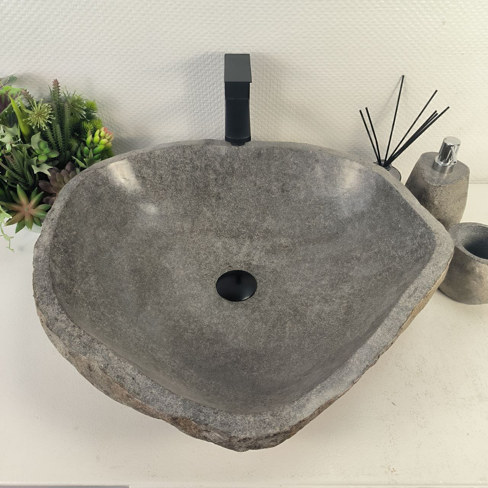 Раковина из речного камня RS-388 (60*53*15)