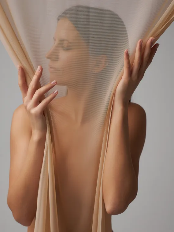 Сетка эластичная Lauma с эффектом голого тела, бежевый 775