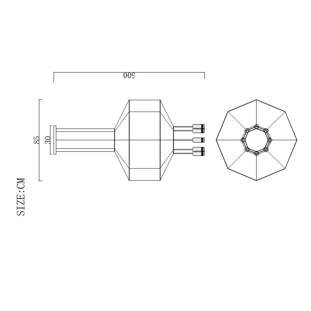 Подвесной светильник Via Wireflow polyhedral 0299 Octagonal
