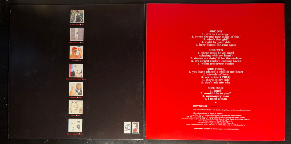 Eurythmics ‎– Greatest Hits 2LP (Европа 2016г.)