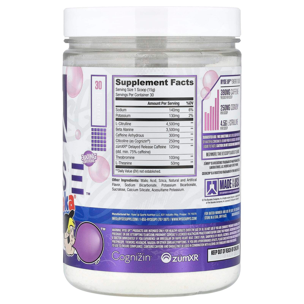 RYSE, Loaded Pre, Bazooka® Classic Grape, 450 г (15,9 унции)