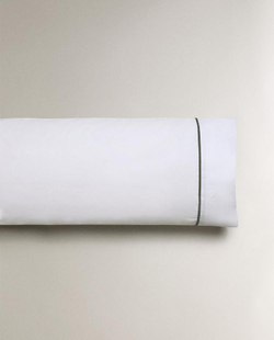 ZARA HOME НАВОЛОЧКА С КАЙМОЙ, СЕРЫЙ