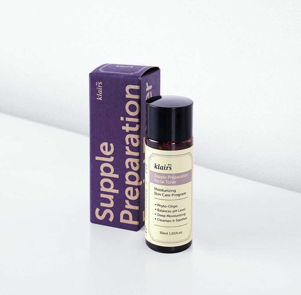 DEAR, KLAIRS тонер с бета-глюканом гиалуроновой кислотой Supple Preparation Facial Toner 30мл.