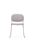 Стул Meli ткань бежевого цвета с бежевыми металлическими ножками