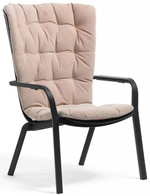 Лаунж-кресло пластиковое с подушкой Nardi Folio, антрацит, розовый