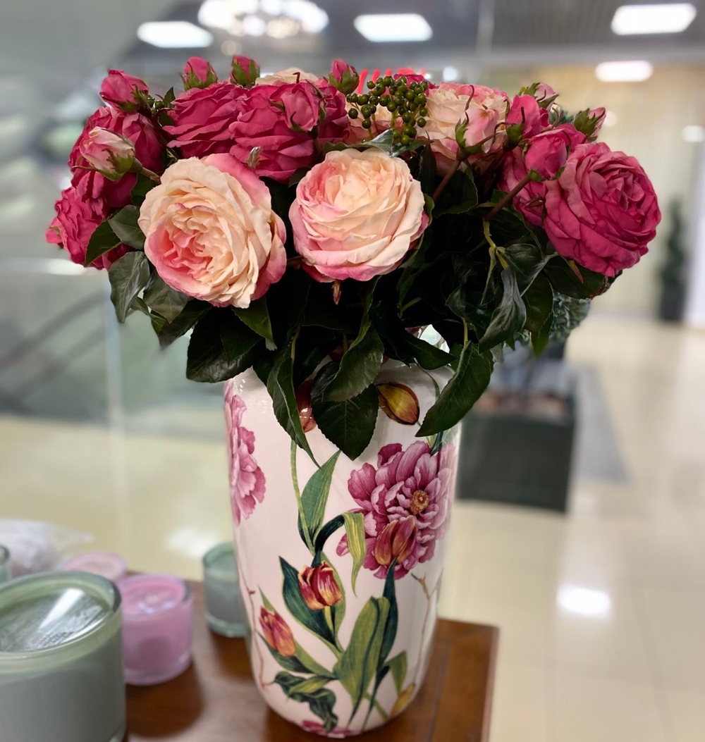 Ваза овальная Пионы