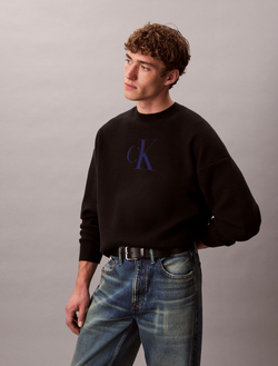 Свитер Calvin Klein Cotton Blend Monogram Relaxed Sweater Black