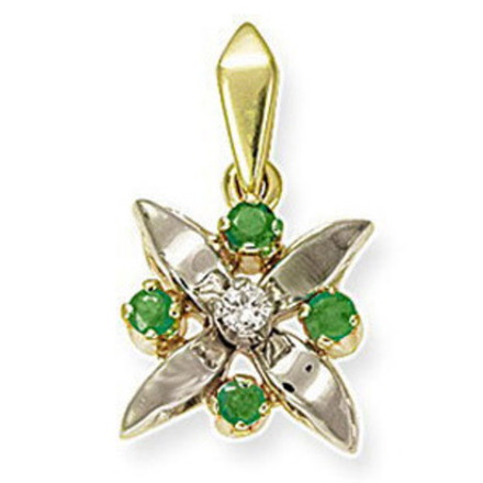 Подвеска с изумрудом Красное Золото 585 пробы GL-BP4256ELS