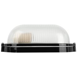 Светильник ЭРА НБП 04-60-001 Акватермо алюминий/стекло IP54 E27 max 60Вт 212х105 овал черный термостойкий | Светильники ЖКХ IP54