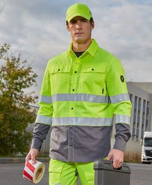 Куртка-рубашка сигнальная "Блазар"(лимон/т,серый)