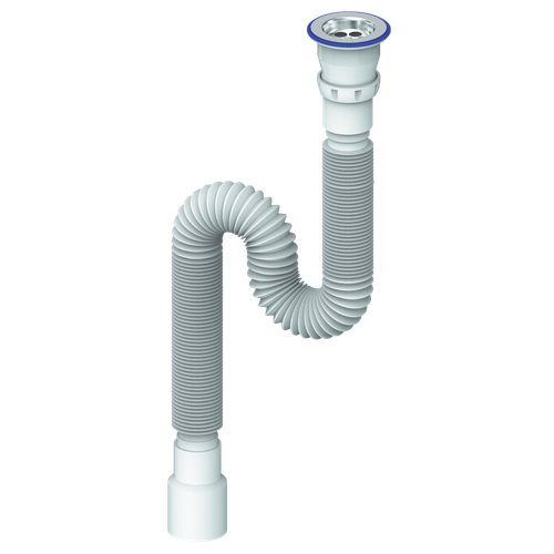 D230 СИФОН ГОФРИРОВАННЫЙ 1200мм С ПРИКРУЧИВАЮЩИМСЯ ВЫПУСКОМ 1 1/2  д.40