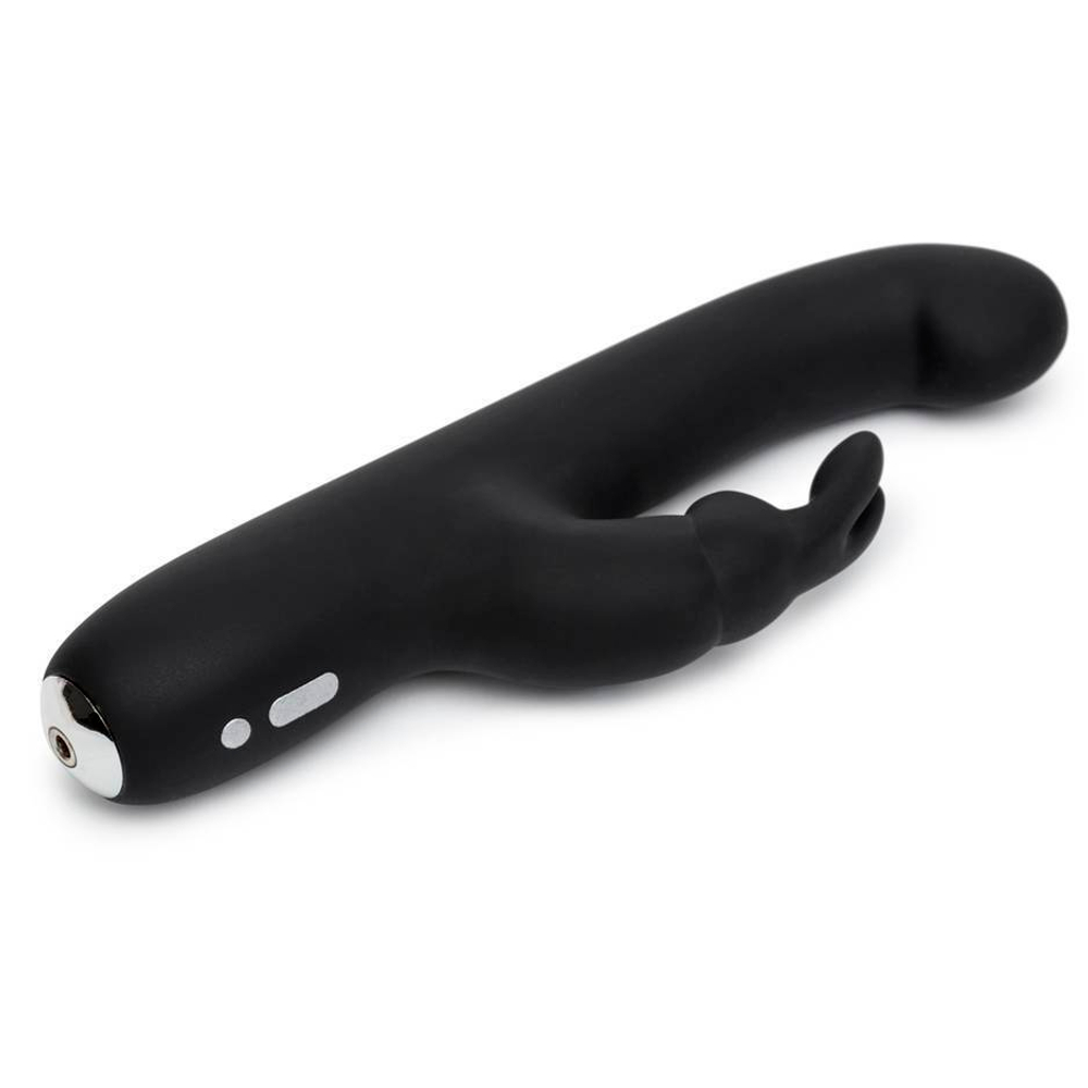 Чёрный вибратор Slimline G-Spot Rechargeable Rabbit Vibrator - 24,1 см. (Цвет: черный)