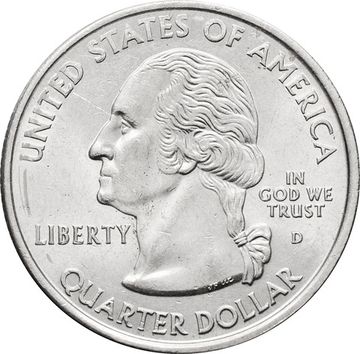 25 центов (1/4 доллара, квотер) 2000 США «Штат Массачусетс» (D)