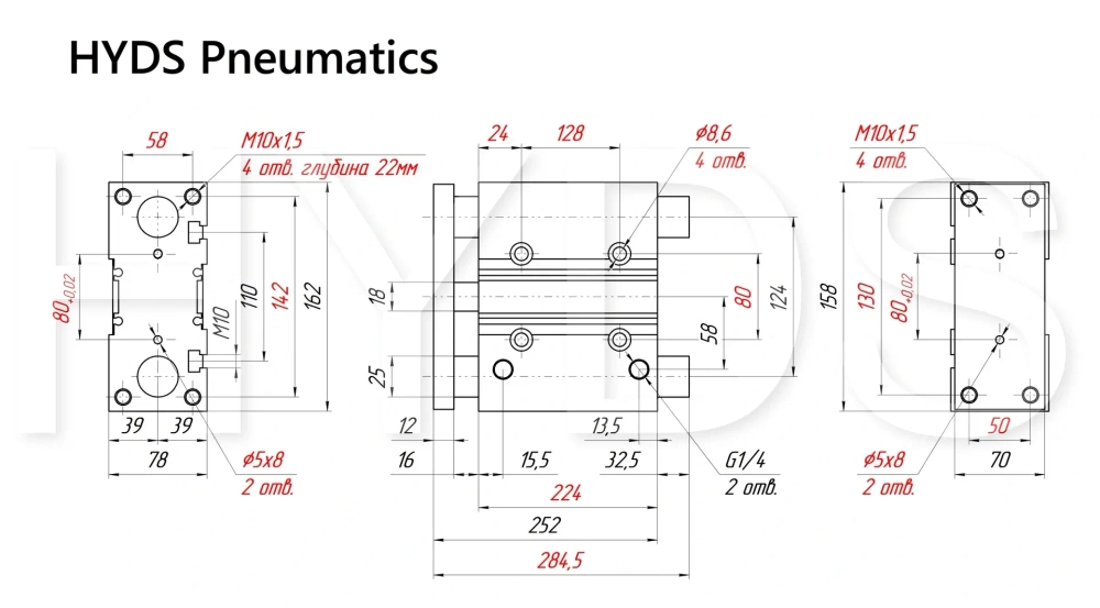 MGPM63TF-175Z Пневмоцилиндр