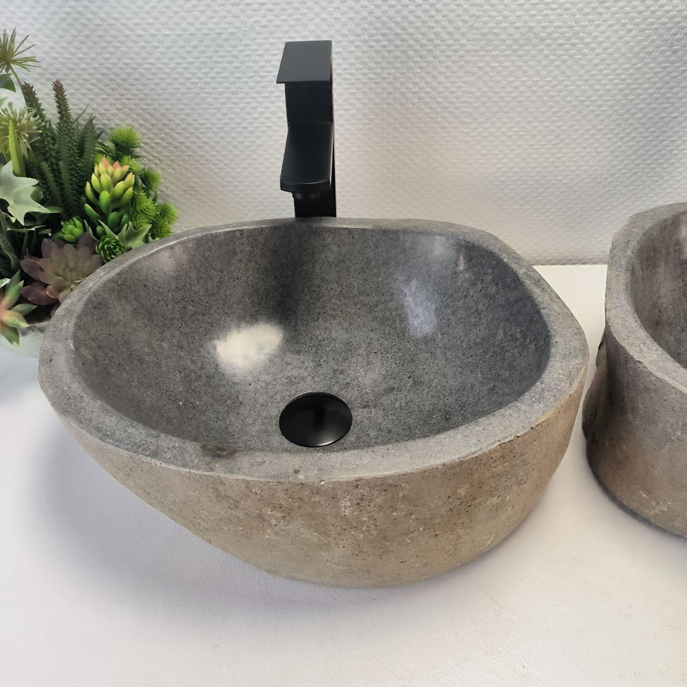 Раковина из речного камня ПАРА! RS-63697 42*34*16 2шт 0126