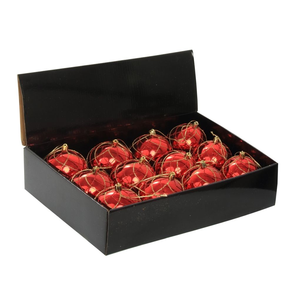 GAEM Набор из 12шт Украшение новогоднее Шар "Алмазная сетка", D 8 см, L35 W27 H9 см