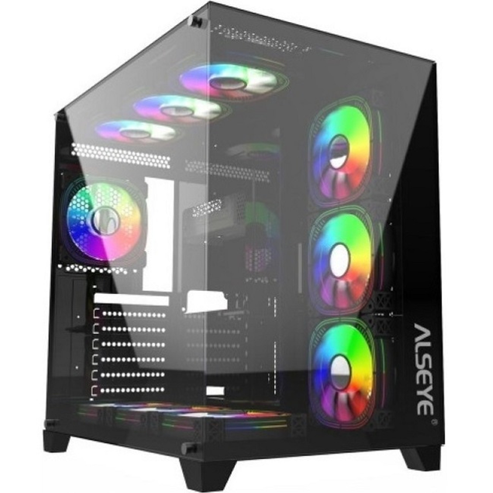 Корпус Midi-Tower ALSEYE Paladin-B TG, 4xARGB, Black (Paladin-B (4 fans))