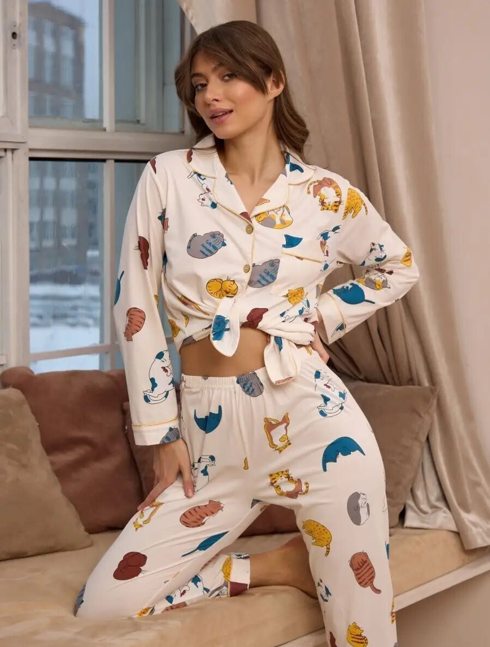 Пижама штаны+рубашка дл/р В2628