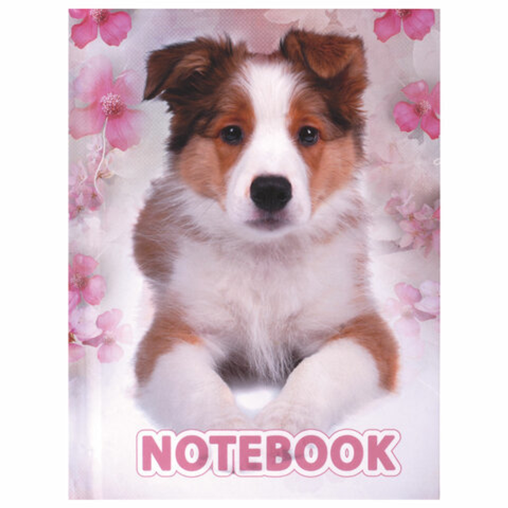 Блокнот МАЛЫЙ ФОРМАТ (110х147 мм) А6, 80 л., ламинированная обложка, выборочный лак, клетка, BRAUBERG, "Собака", 123240